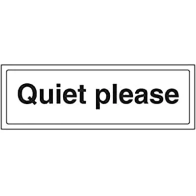 Image of VSafety Quiet Please Door Sign Landscape 300mm x 100mm 1mm Rigid Plastic