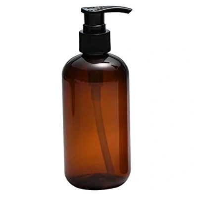 Image of SpirWoRchlan 250/500ml Empty Plastic Pump Bottle, Bottle Lotion Dispenser with Multipurpose for Emulsion Shampoo or Body Wash Brown 500ml