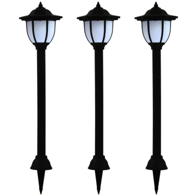 Image of vidaXL Outdoor Solar Lamps 3 pcs LED Black