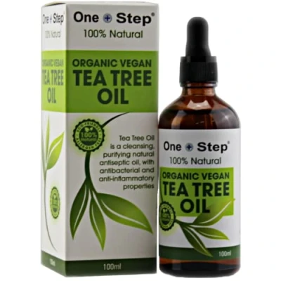 Image of One Step Tea Tree Oil 100% Pure, 100ml Bottle Organic Natural Essential Aromatherapy Antiseptic Oil, Reduces Acne, Dandruff, Fatigue, Redness of Skin
