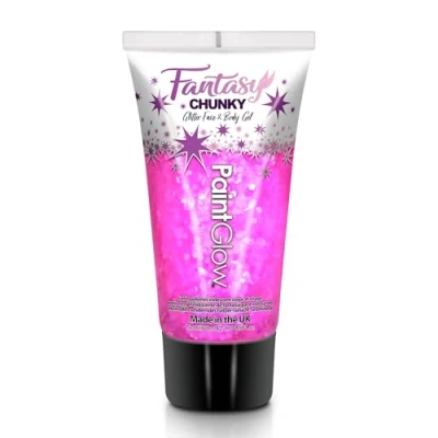 Image of Chunky Holographic Glitter Face Gels 50ml Cosmetic for Face, Body and Hair Essential Festival Rave Beauty Makeup Vegan All in 1 Fix Glue a Ready (Flamingo Fiesta)