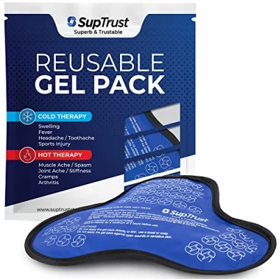 Image of Gel Ice Pack for Injuries Reusable: Cold/Hot Neck Shoulder Knee Hot Cold Therapy Rotator Cuff Bursitis and Swelling Wrap Brace