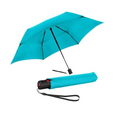 Image of Knirps Ultra U.200 Medium Duomatic Pocket Umbrella Automatic Open/Close Storm Resistant Windproof, aqua, M, Compact