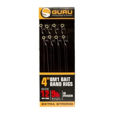 Image of Korda Guru QM1 4&quot; Bait Bands Hair Rigs Barbless Pre Tied Carp Fishing Ideal for Pellets, Wafters, and Boilies Durable Design
