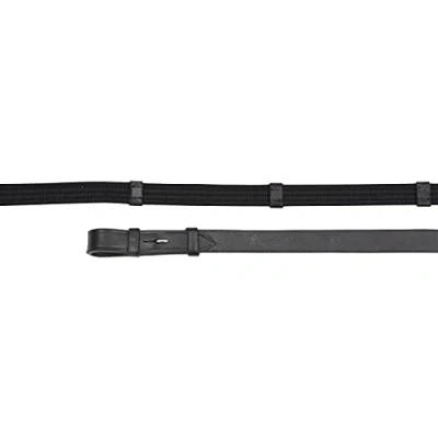 Image of Shires Aviemore Continental Rubber Grip Reins 54&quot; x5/8&quot; Black