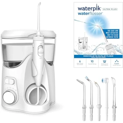 Image of Waterpik Whitening Professional Water Flosser, Tablets, Dental Plaque Removal Tool, Restores Natural Whiteness in 4 Weeks, White, WF 06UK
