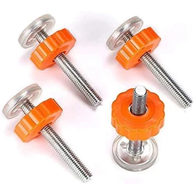 Image of Rongrong 4 Packs Pressure Mounted Baby Gates Threaded Spindle Rods, Walk Thru Accessory M10 x 10MM Screw Bolts Kit for Stair Dog Gate Pet (Orange, packs)