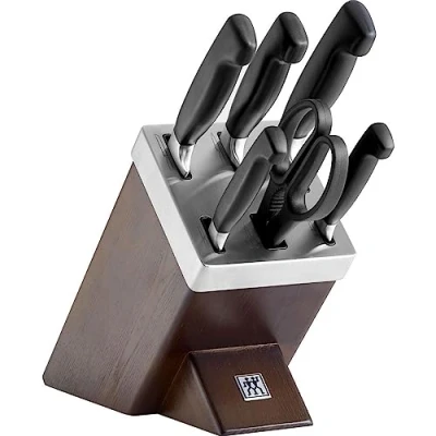 Image of Zwilling J A Henckels Four Star 7 Piece Self Sharpening Ash Brown Knife Block Set