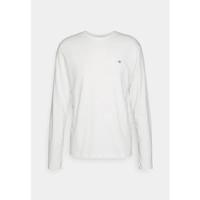 Image of GANT Men&#039;s Reg Shield LS T Shirt, Eggshell, 3XL