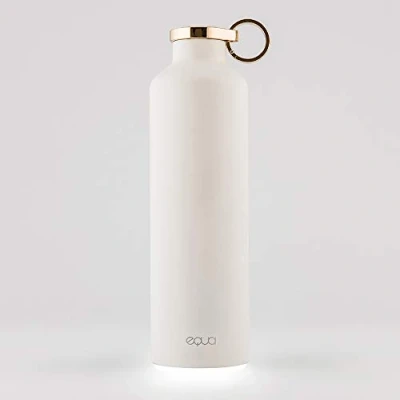 Image of EQUA Smart Water Bottle 23 oz Bluetooth Connection with App and Light Signal Reminders Double Walled Stainless Steel Vacuum Insulated Flask Metal Lid, White, MT 14