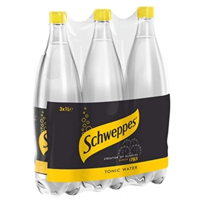 Image of Schweppes Natural Tonic Water Bottle, 3 x 1 litre