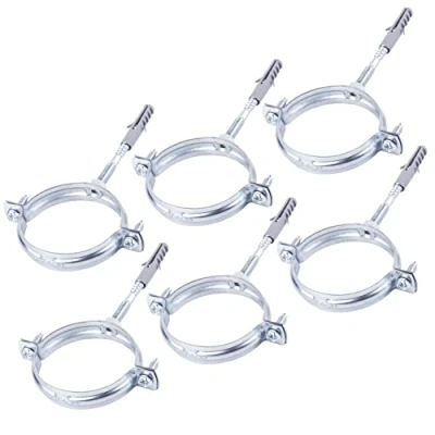 Image of SKIR&#039;CO (Pack of 6 pcs) Pipe Brackets for Ø 75 80 mm Pipes, Clamps, Supports Wall and Ceiling Mounting (6