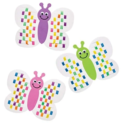 Image of Baker Ross AW399 Butterfly Weaving Kits (Pack of 6)