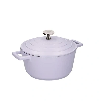 Image of MasterClass Medium Casserole Dish with Lid, Lightweight Cast Aluminium, Induction Hob and Oven Safe, Lavender, 4 Litre/24 cm