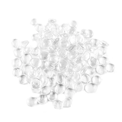 Image of ARSUK Clear Glass Pebbles 180pcs Approx. 0.955kg Round Flat for Decoration in Fish Tanks, Aquariums, Vases, Plant Pots, and Gardens Tank Gravel, Stones, Nuggets, Gemstones