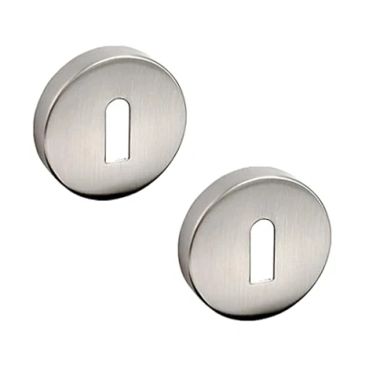 Image of Decoranddecor 54mm Round Key Rose Aluminium Standard Escutcheon (Brushed Chrome)