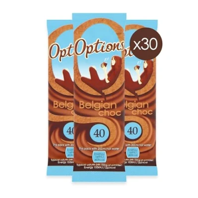 Image of Options Belgian Chocolate Sachets (Pack of 30 x 11g)