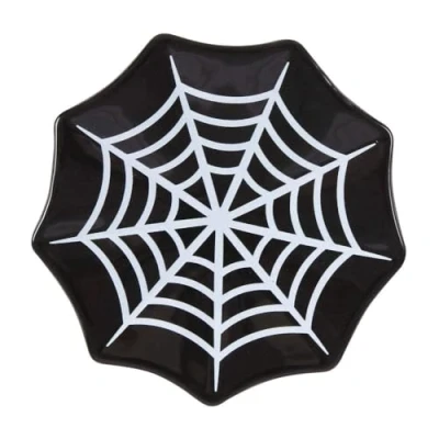 Image of Something Different Spider Web Trinket Dish (One Size) (Black/White)