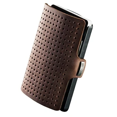 Image of I CLIP Original Mini Wallet with Moneyclip Slim Leather Premium Cardholder AdvantageR Oak
