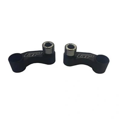 Image of GP Kompozit Mirror Riser Extenders Black Compatible For Lambretta V125 / V200 Special 2021 2023