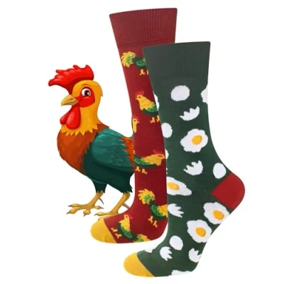 Image of soxo Easter Egg Socks Men Funny Women Gifts Mens Cotton Sock Ladies Gift Men&#039;s Presents 6.5 10.5 Chickens And Eggs 1 Pair