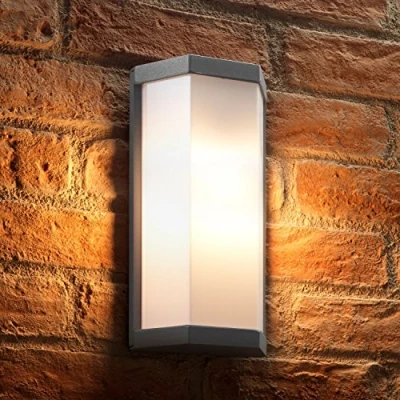 Image of Auraglow Ultra Modern 5w LED Garden Outdoor Wall Light Warm White