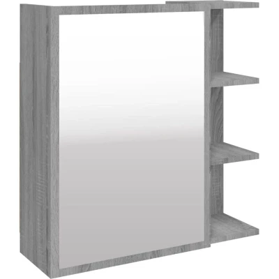 Image of vidaXL Bathroom Mirror Cabinet Grey Sonoma 62.5x20.5x64 cm Engineered Wood