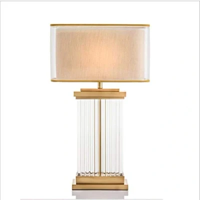 Image of Postmodern Light Luxury Crystal Table Lamp, Modern Minimalist Creative Desk Lamp Living Room Bedroom Study Bedside Lamps