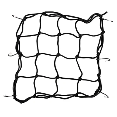Image of GOOFIT 12&quot; x Elasticated Bungee Luggage Cargo Net with Hooks Hold Down Replacement For Motorcycles Motorbike ATV Bikes Cars Trucks Black