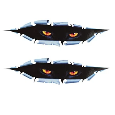 Image of HALJIA 2PCS 3D Car Funny Personalized Sticker Peeking Monster Eye Simulation Decoration Self Adhesive Waterproof Styling Vinyl Decal for Laptop Wall Motorcycle Van Bumper Window