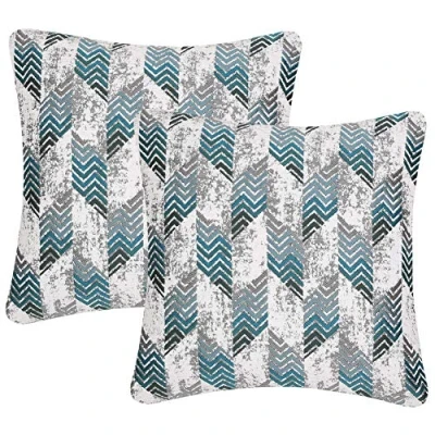 Image of Yeiotsy Pack of 2, Nordic Style Cozy Decorative Throw Pillow Covers for Sofa Bed Car Chair Geometric Cushion Cases Jacquard Chenille (Teal Rhombus, 18 X Inches)