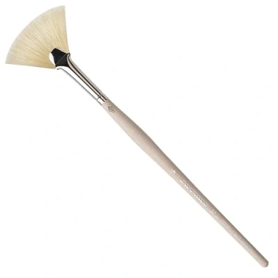 Image of da Vinci mask FAN BRUSH for face / natural hair size 5 handmade in germany