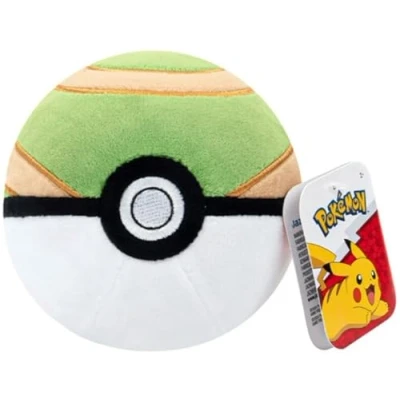 Image of Pokemon 4&quot; Pokeball Plush Soft Stuffed Poke Ball Toy with Weighted Bottom (Nest Ball)