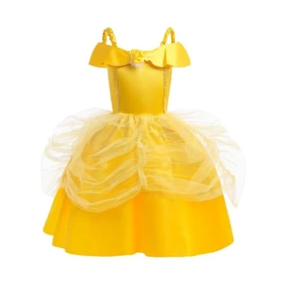 Image of Lito Angels Princess Belle Costume Birthday Party Fancy Dress Up for Baby Girls Age 18 24 Months, Style A