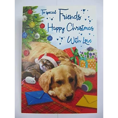 Image of Regal Publishing Traditional (Cute) Christmas Card Friends 9 x 6 inches