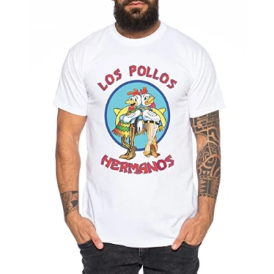 Image of Los Pollos Men&#039;s T Shirt Hermanos Bad Heisenberg Breaking, Farbe2:Weiß;Größe2:Medium