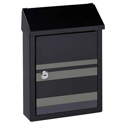 Image of Arregui Smart Graphic E5724 STR Exterior Steel Letter Box Size Decorative Screen Printing Small Wall Mailbox Letterbox with Back Mouth, Black Lines, Tamaño S (Correo DIN A5) 30 x 21,6 8 cm