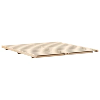 Image of Floor Bed Frame Brown 200 x cm Solid pine wood Vidaxl