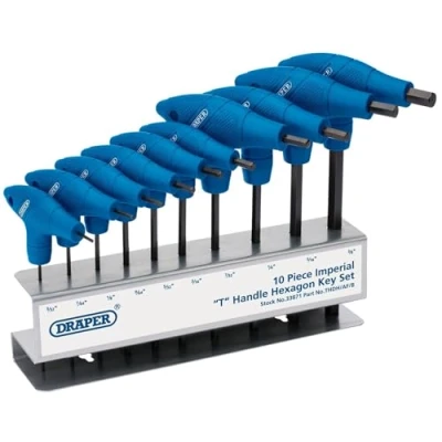 Image of Draper Imperial T Handle Hex Key Set (10 Piece)