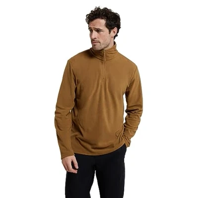 Image of Mountain Warehouse Camber II Mens Half Zip Fleece Microfleece Quick Dry Sweatshirt Everyday Wear Autumn Winter, Outdoors, Travelling &amp; Hiking Mustard XXS