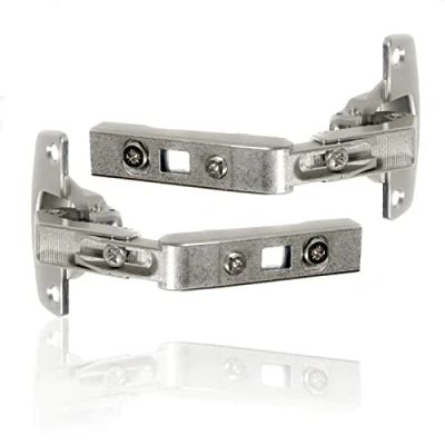 Image of SPARES2GO Corner Cabinet Folding Door Hinge Without self Closing Compatible with Hettich Nickel Opening Angle 50/65 Degree (Intermat 9930) 9090110 (2 Pack)