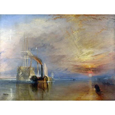Image of Turner The Fighting Temeraire Ship Painting Premium Wall Art Canvas Print 18X24 Inch