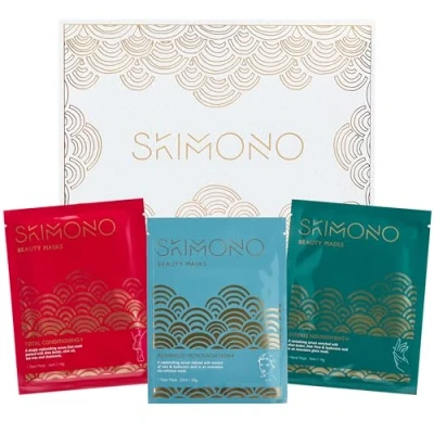 Image of After Sun Indulgence Moisturising Mask Pack Face, Nourishing Hand &amp; Soothing Foot Masks Aloe Vera, Cucumber, Shea Butter Infused Sheet Luxury Spa Gift Set by SKIMONO (3 Pack)