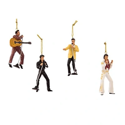 Image of Kurt S. Adler Elvis Presley 4 Piece Ornament Gift Set, 2.5in