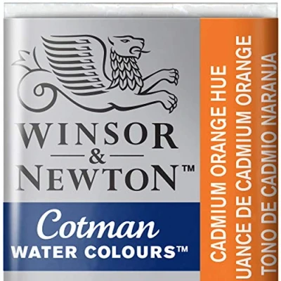 Image of Winsor &amp; Newton Cotman Watercolour Paint Half Pan Cadmium Orange Hue 090