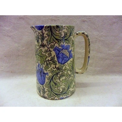 Image of 1 Pint Jug in William Morris&quot;Anemone&quot; Design Made by Heron Cross Pottery.
