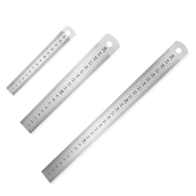 Image of Stainless Steel Ruler Set, Metal Shatterproof Straight Edge Metric Ideal for Sewing 12 Inch (30 CM), 8 (20 CM),6 (15 CM)