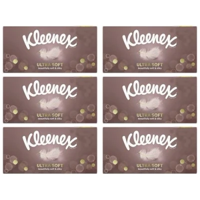 Image of Kleenex Ultra Soft Facial Tissues 6 Standard Tissue Boxes