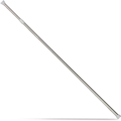 Image of Relaxdays Telescopic, Extensible Rod for Curtains, Showers, Door Frames &amp; More, No Drilling, Stainless Steel, 130 220 cm