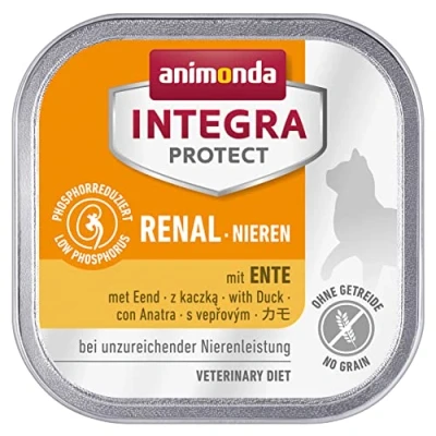 Image of animonda Integra Protect Nieren (Renal) cat, wet food for chronic renal insufficiency, with duck, 16 x 100g